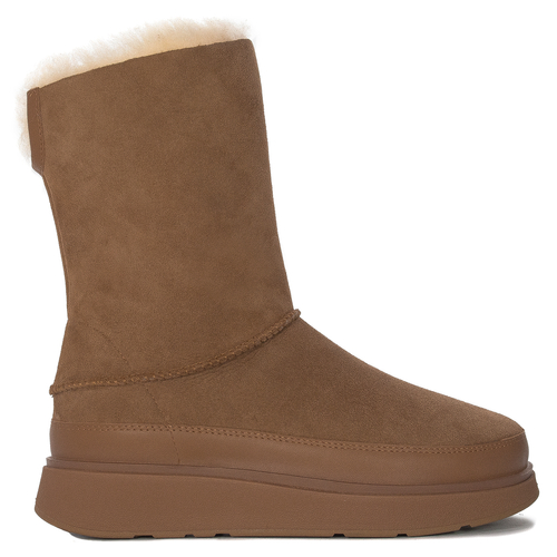 FitFlop Botki Damskie Śniegowce Gen-ff Short Double Faced Shearling Booots Desert Tan