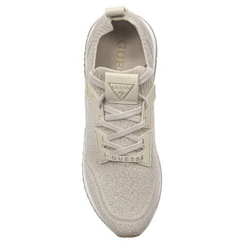 Guess Sneakersy Damskie Na Platformie Sznurowane Beige