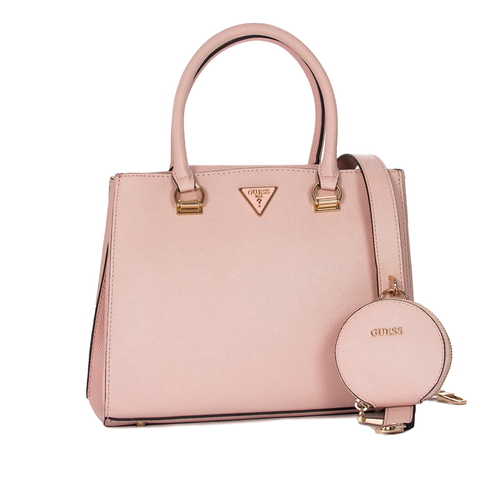 Guess Torba damska Alexie LTR Girlfriend Satchel Light Rose różowa