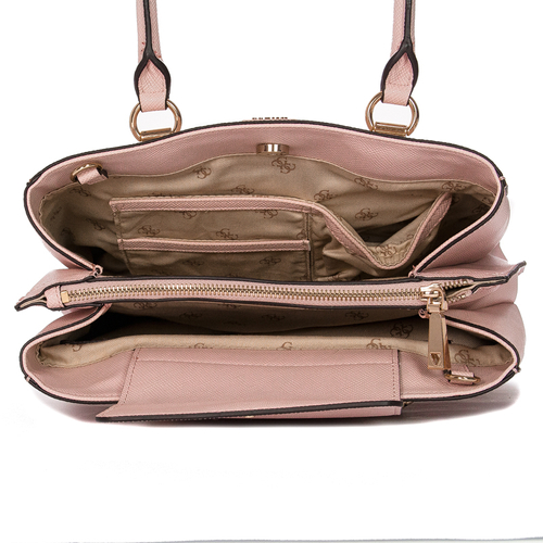 Guess Torba damska Alexie LTR Girlfriend Satchel Light Rose różowa