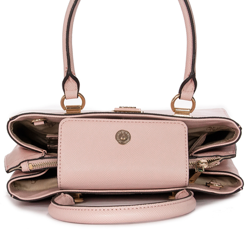 Guess Torba damska Alexie LTR Girlfriend Satchel Light Rose różowa