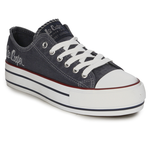 Lee Cooper Trampki damskie na platformie Navy granatowe