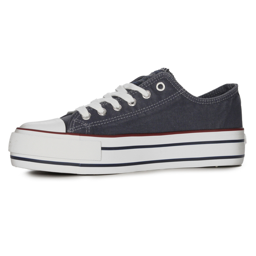 Lee Cooper Trampki damskie na platformie Navy granatowe