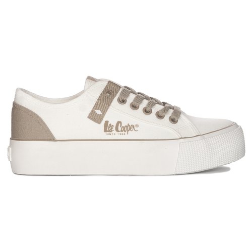 Lee Cooper Trampki damskie na platformie White białe