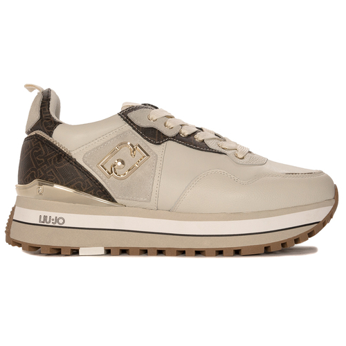 Liu Jo Sneakersy damskie Maxi Wonder 01 beżowe