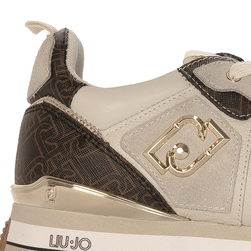 Liu Jo Sneakersy damskie Maxi Wonder 01 beżowe