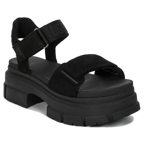 UGG Sandały damskie skórzane Ankle Black