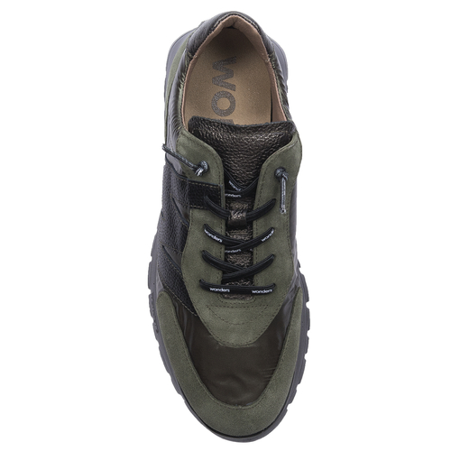 Wonders Sneakersy damskie na platformie Alga Khaki Negro