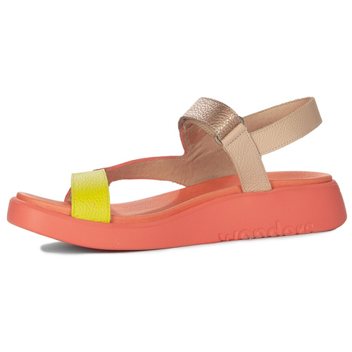 Wonders Women's Leather Sandals Coral